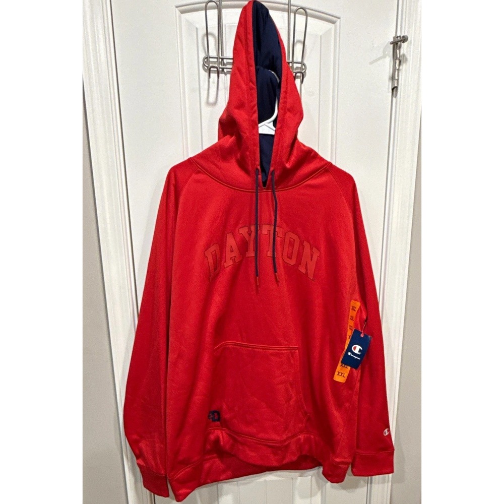 Champion Men's Red Dayton Graphic Pullover Fleece Hoodie w/ Pockets Size 2XL NWT